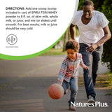 NaturesPlus SPIRU-TEIN WHEY, etiqueta clara con vitaminas y minerales
