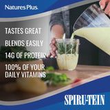 NaturesPlus Spirutein Banana, ingredientes vegetales, soporte de proteínas para el día