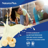 NaturesPlus Spirutein Banana, copa de mezcla, sabor delicioso para merienda saludable