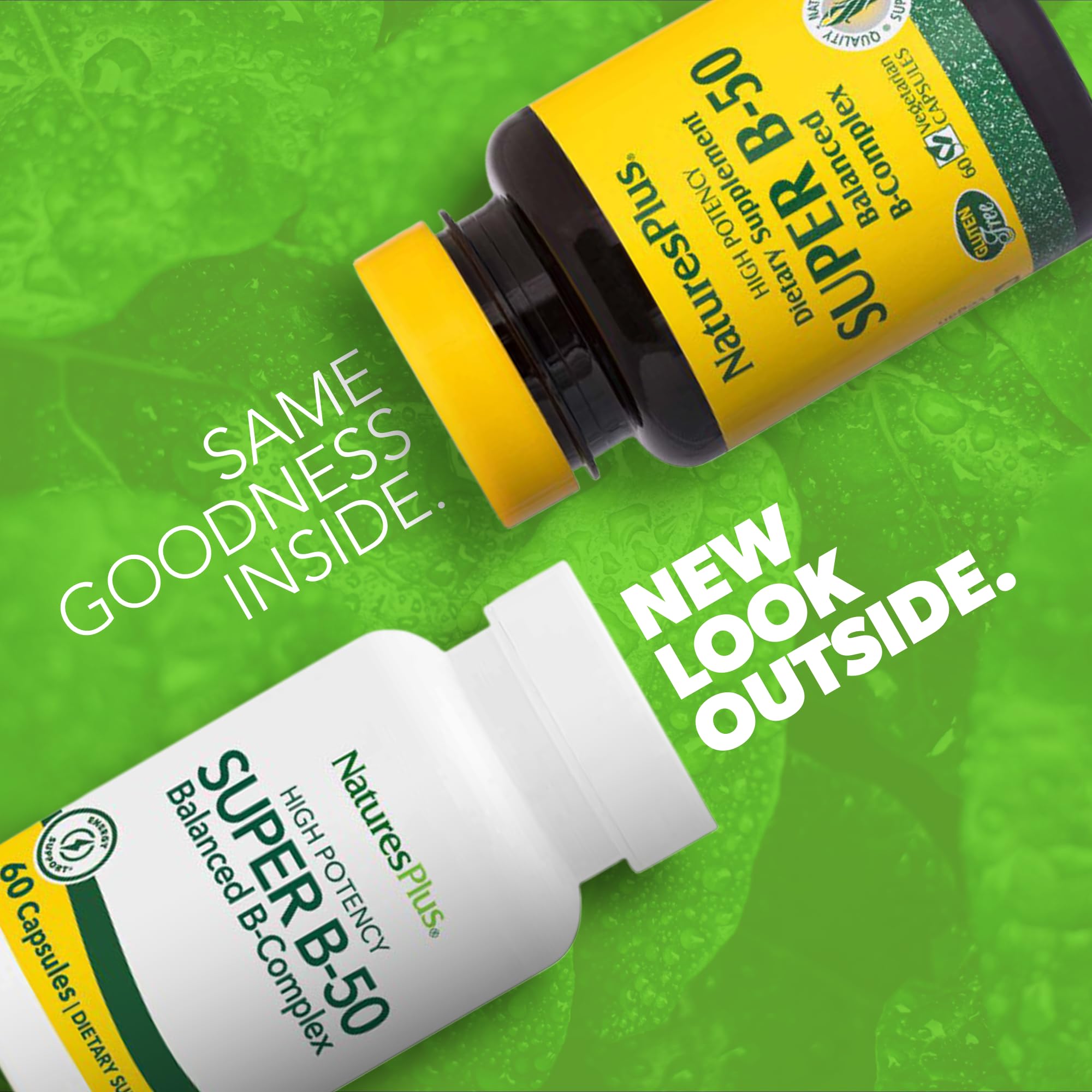 NaturesPlus Super B-50 etiqueta detalle con la lista de componentes.