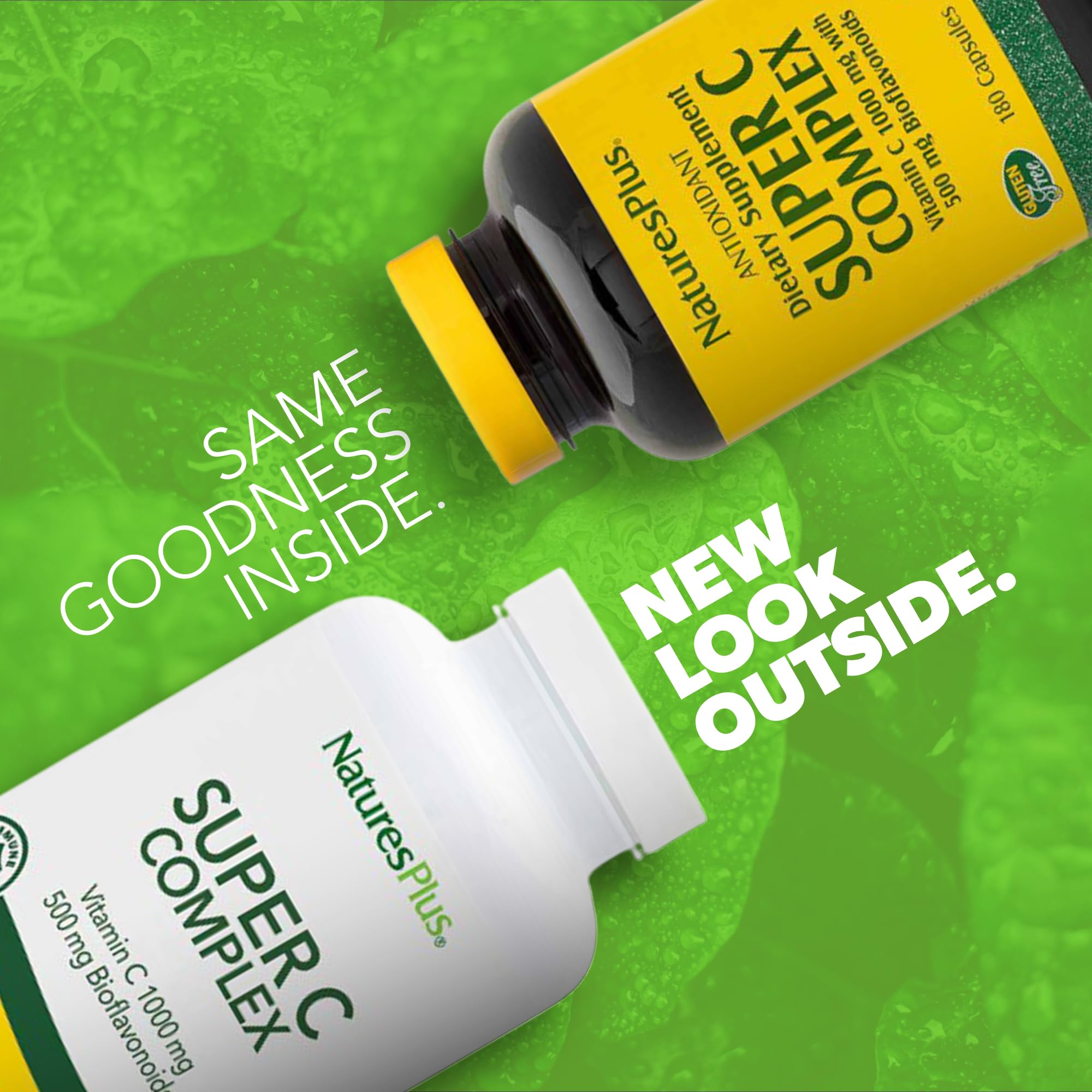 NaturesPlus Super C Complex: cápsulas para energía diaria y vitalidad.