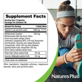 NaturesPlus Super C Complex: ingredientes clave y bioflavonoides en la fórmula.