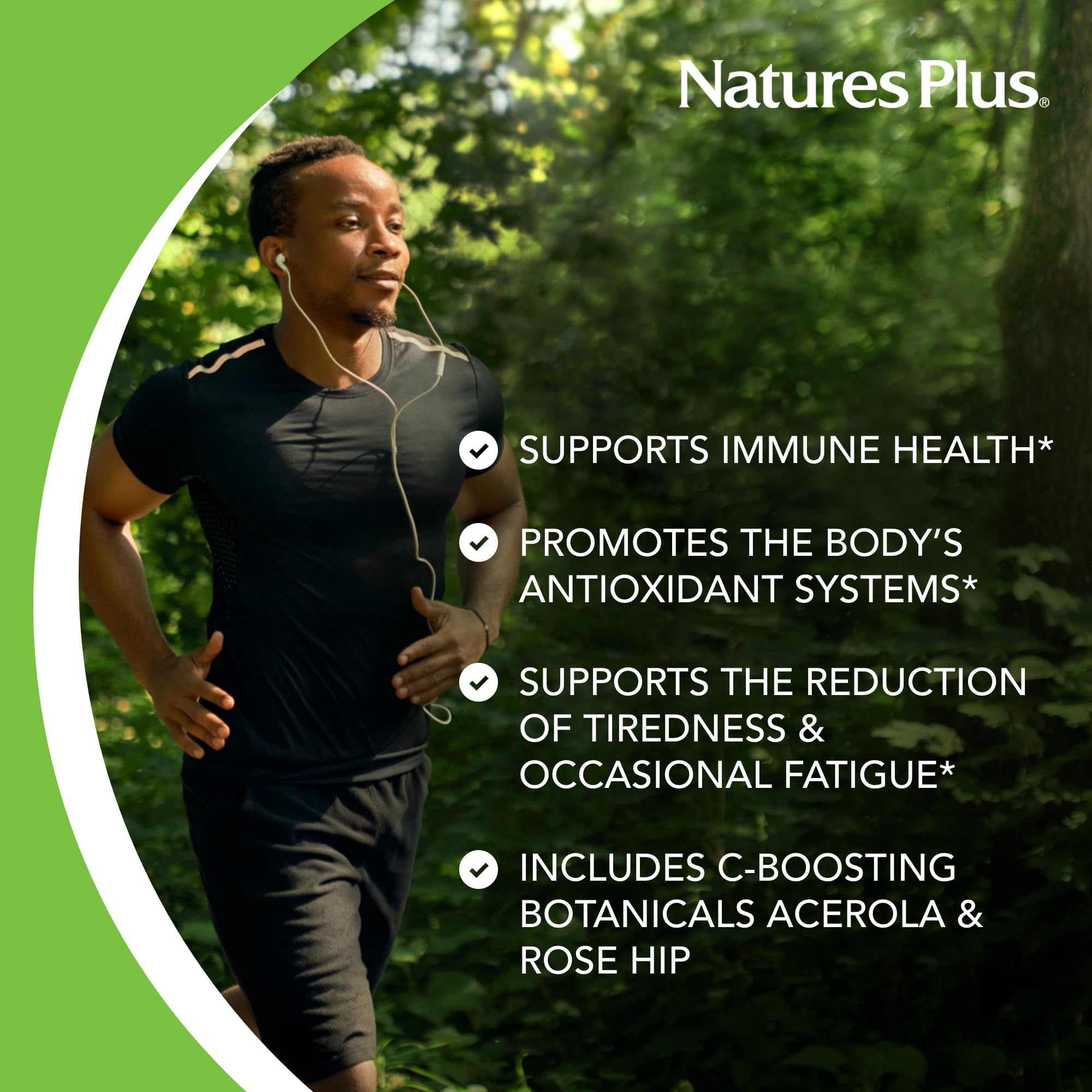 NaturesPlus Super C Complex con rosa mosqueta para vitamina C natural