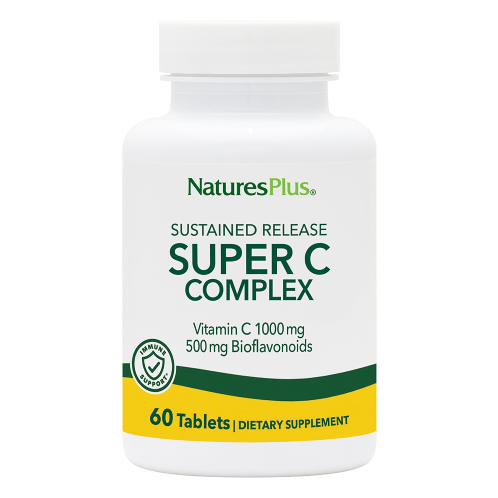 NaturesPlus Super C Complex tabletas con liberación sostenida para apoyo diario de vitamina C