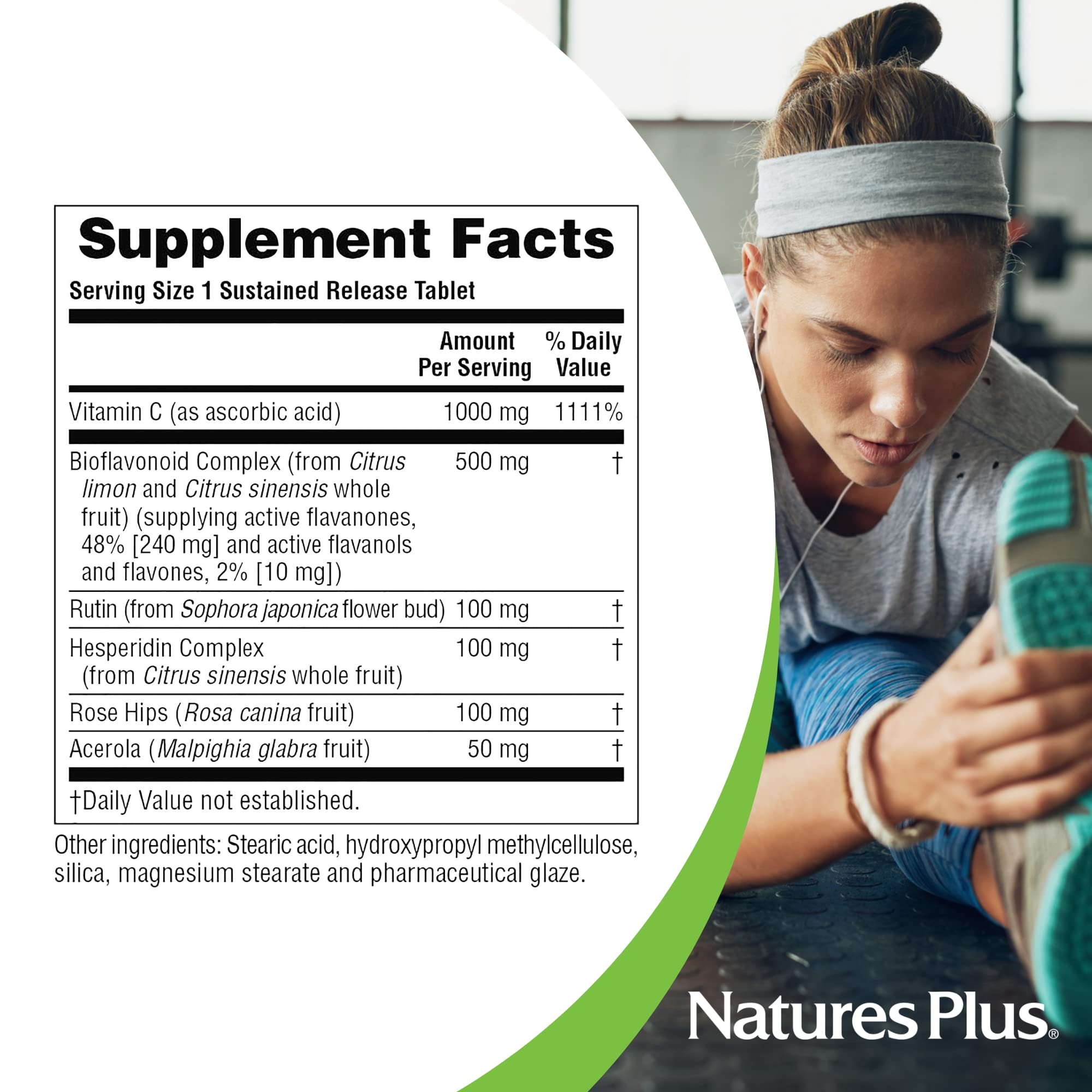NaturesPlus Super C Complex vegetariano y sin gluten para diversas dietas.