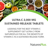 NaturesPlus Ultra-C 2000 mg etiqueta, información clara para elegir.