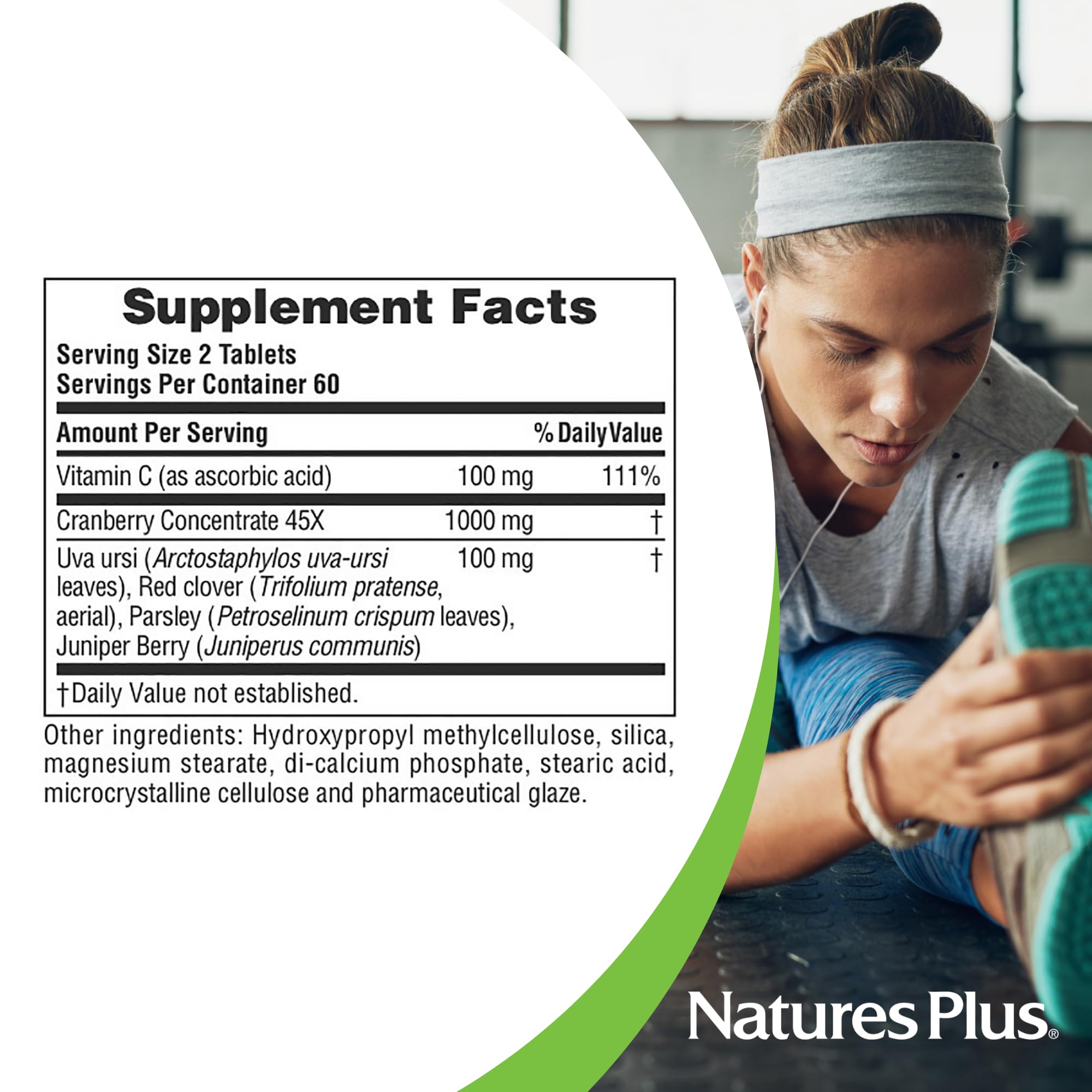 NaturesPlus Ultra Cranberry etiqueta con dosis e información clave