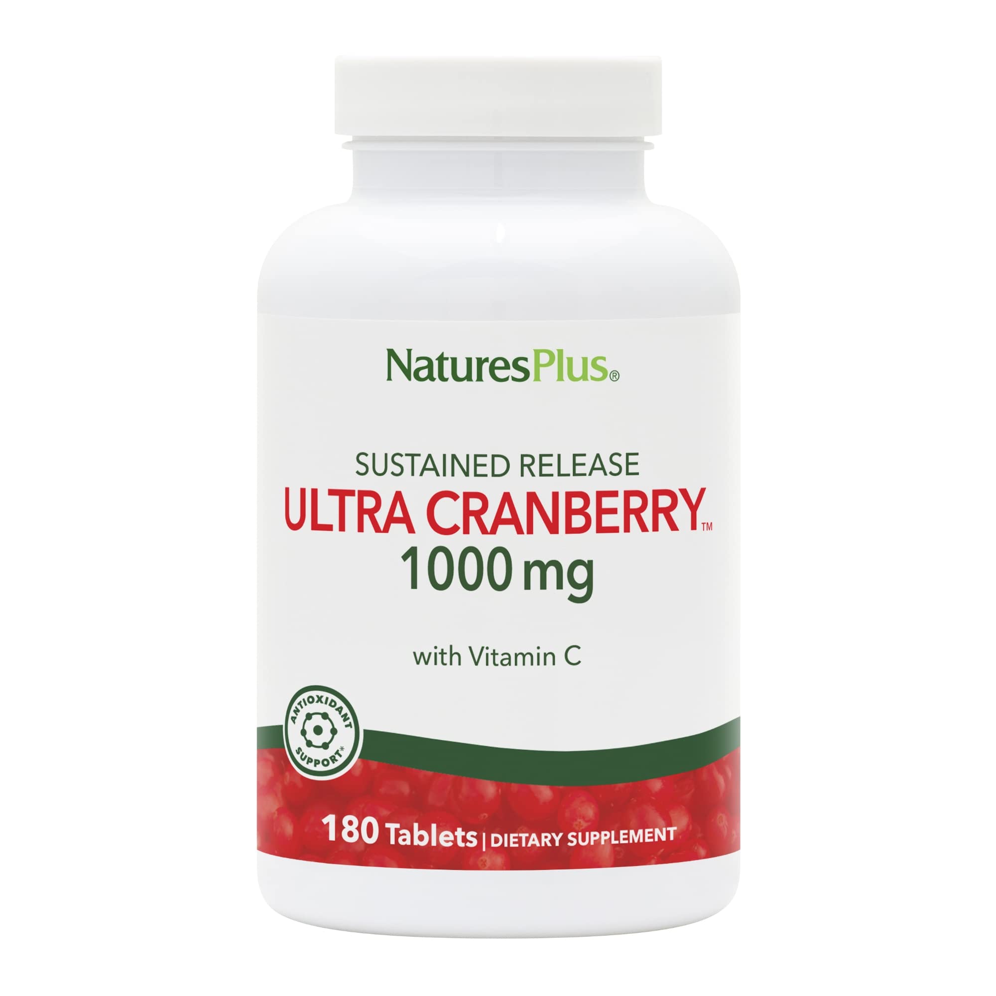 NaturesPlus Ultra Cranberry tabletas de 1000 mg para uso diario.