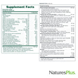 NaturesPlus Ultra Fuente de Vida, gráfico de ingredientes clave, beneficios para bienestar general.