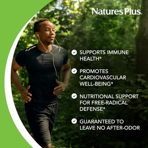 Etiqueta clara de NaturesPlus Ultra Garlite facilita dosis diarias.