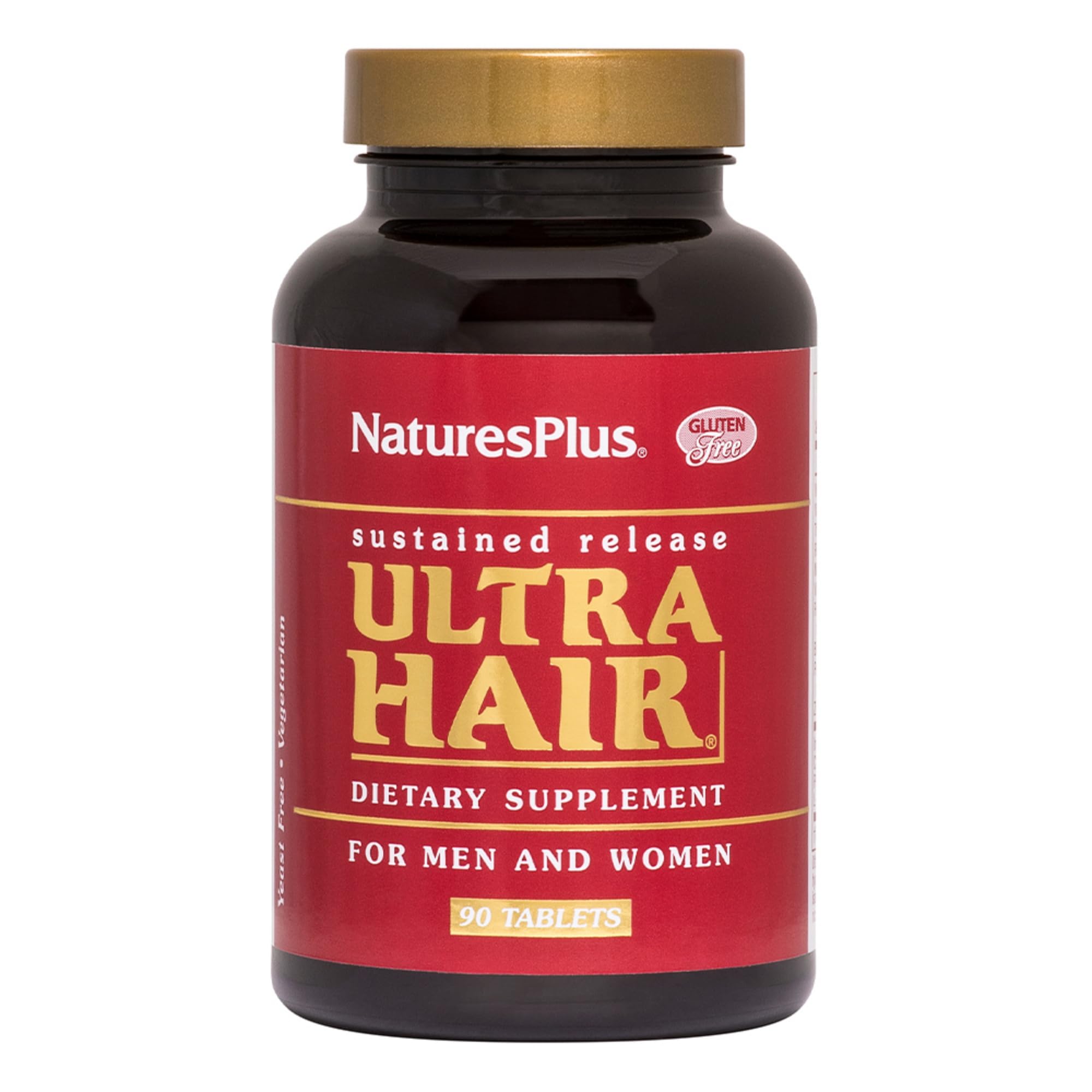 NaturesPlus Ultra Hair: botella de 90 tabletas para cabello saludable