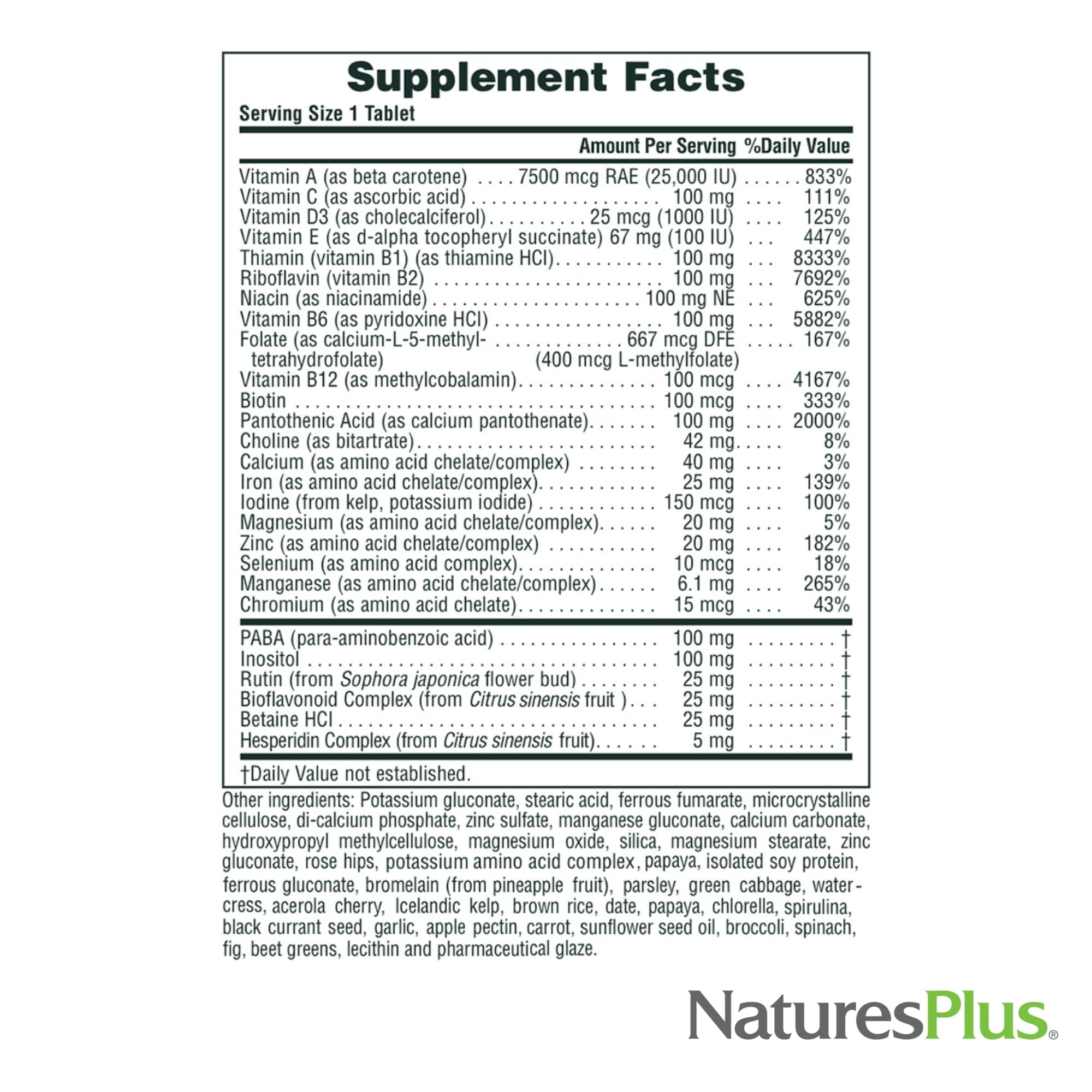 Envase de NaturesPlus Ultra II Diario con sello de seguridad para conservación de nutrientes.