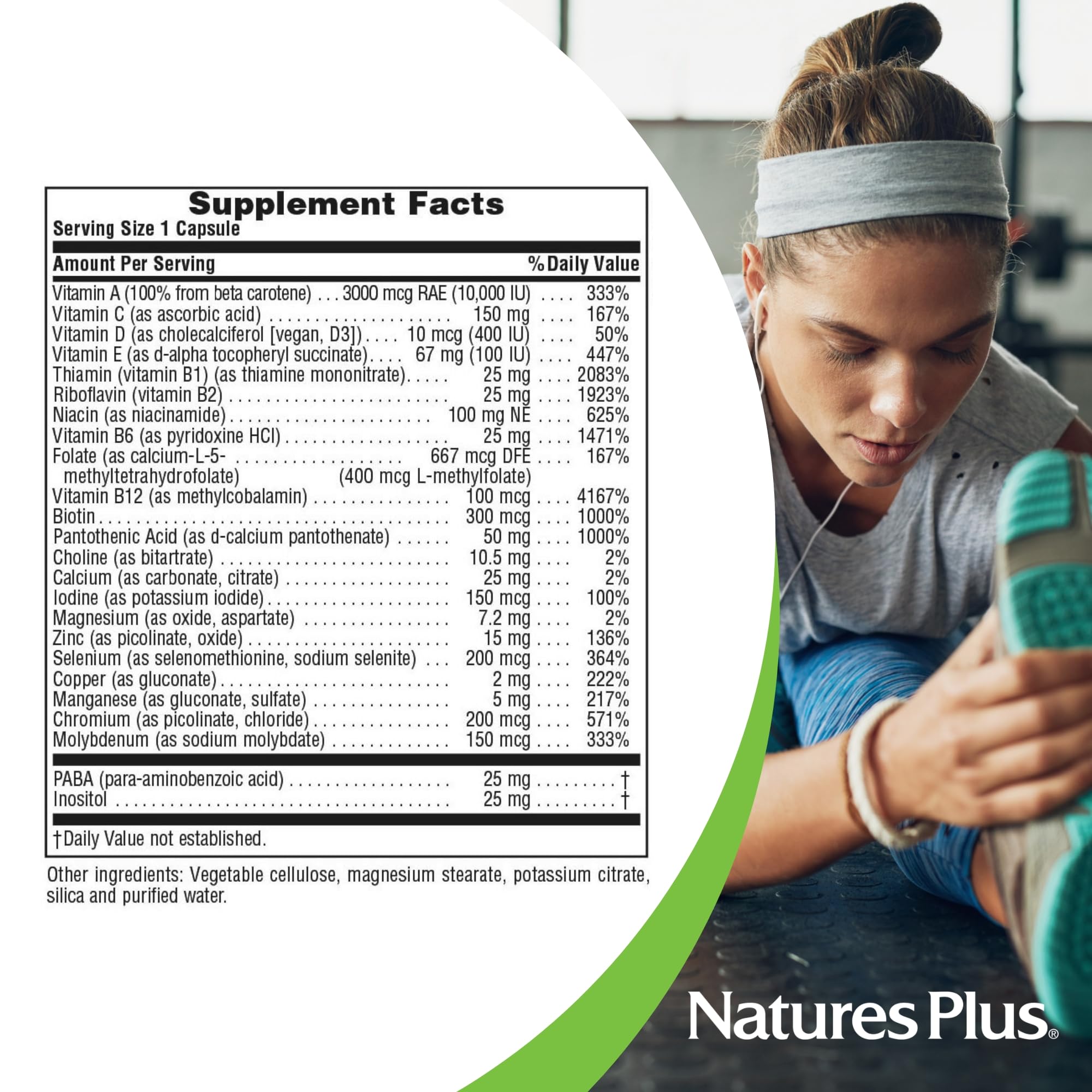 NaturesPlus Ultra One Daily Iron Free: sin colores artificiales y conservantes.
