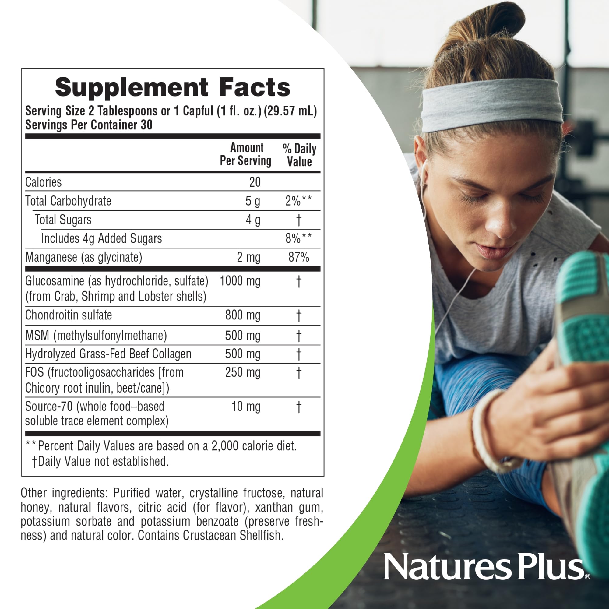 NaturesPlus Ultra Rx-Joint líquido ingredientes clave para apoyar movilidad diaria.