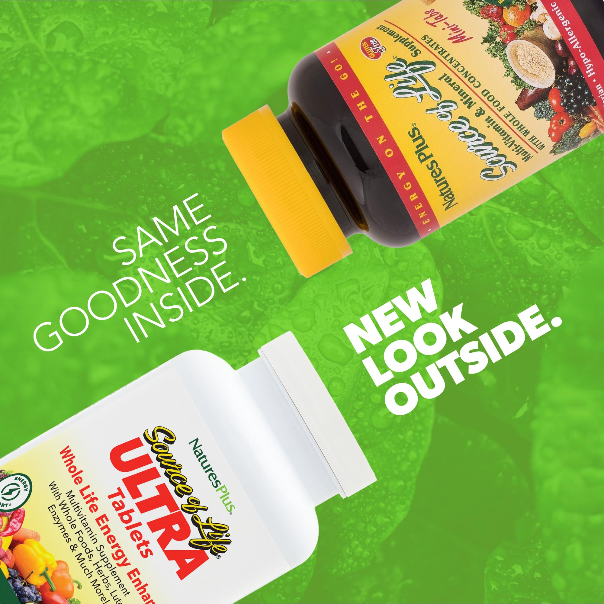 NaturesPlus Ultra Source of Life, ingredientes y luteína para apoyo visual.