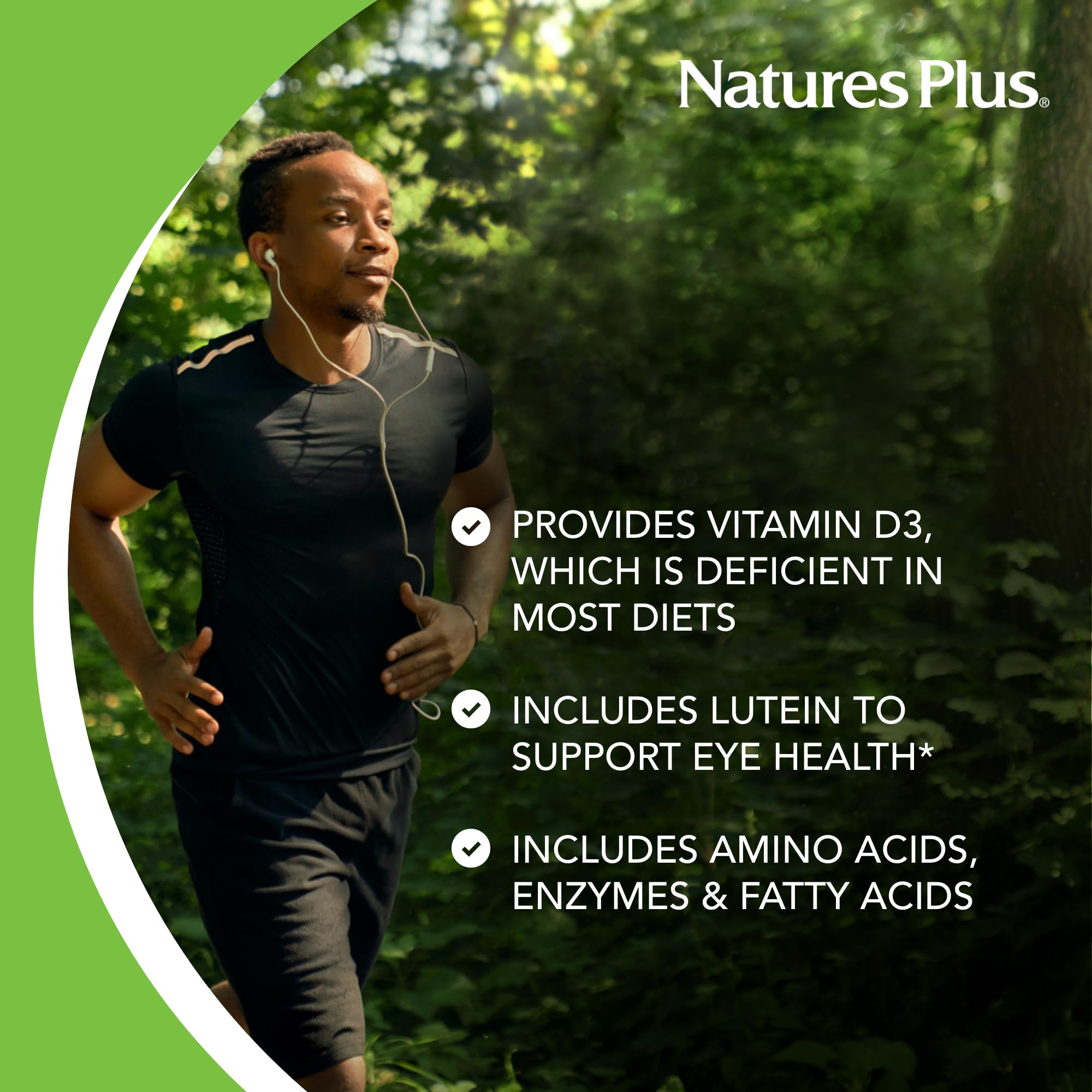 NaturesPlus Ultra Source of Life Líquido, primer plano de la cuchara medidora.