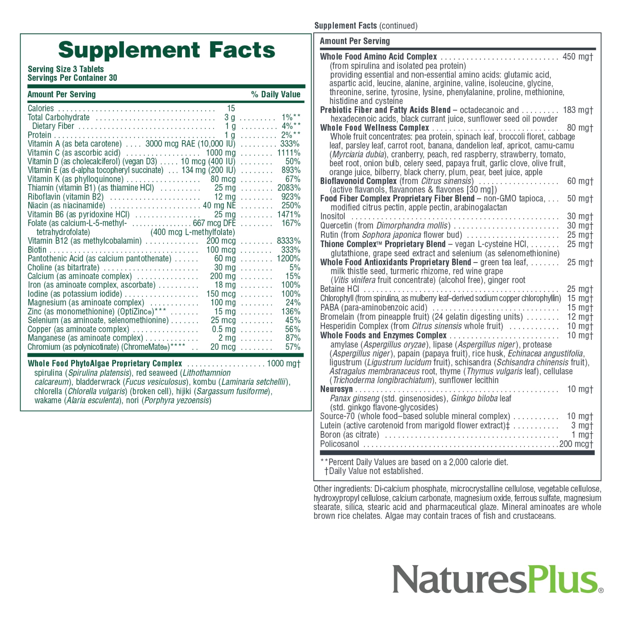 NaturesPlus Ultra Source of Life: luteína para visión saludable.