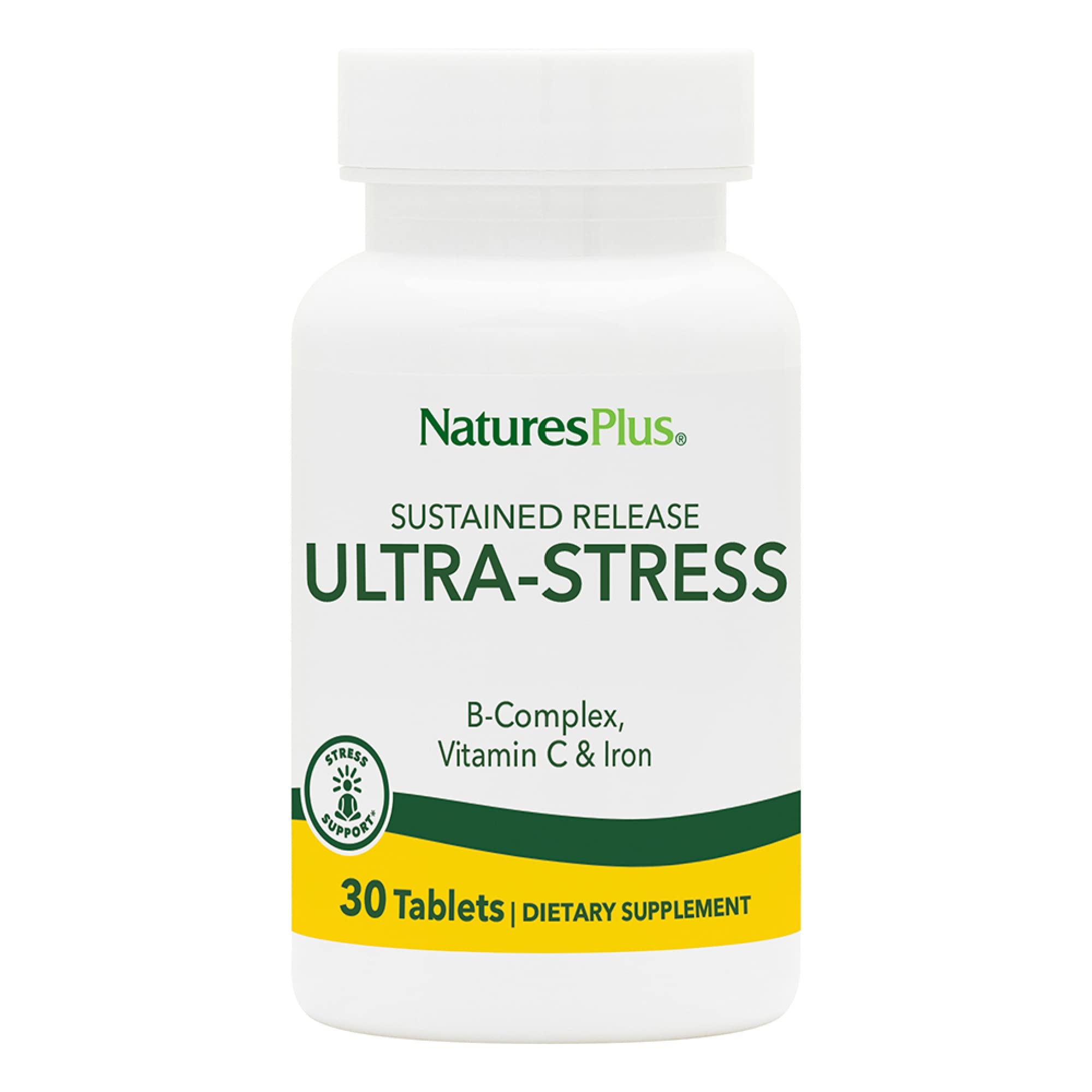 NaturesPlus Ultra-Stress con Hierro: botella de tabletas vegetarianas para energía sostenida