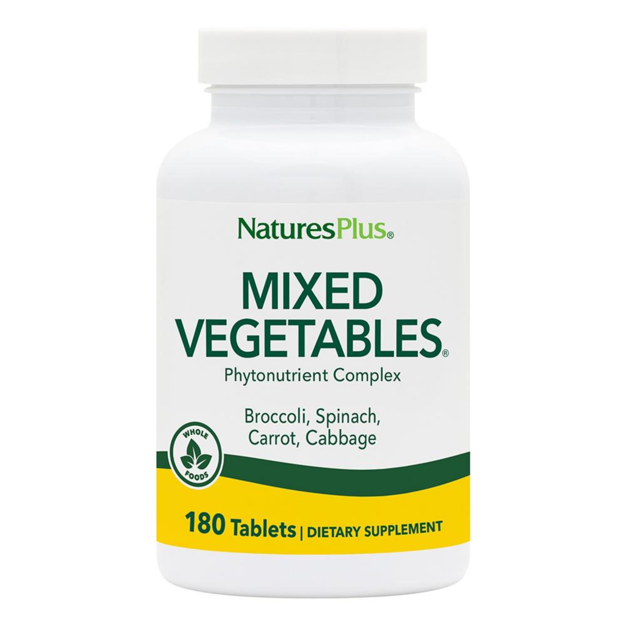 NaturesPlus Vegetales Mezclados: tabletas para complementar la ingesta diaria de vegetales.