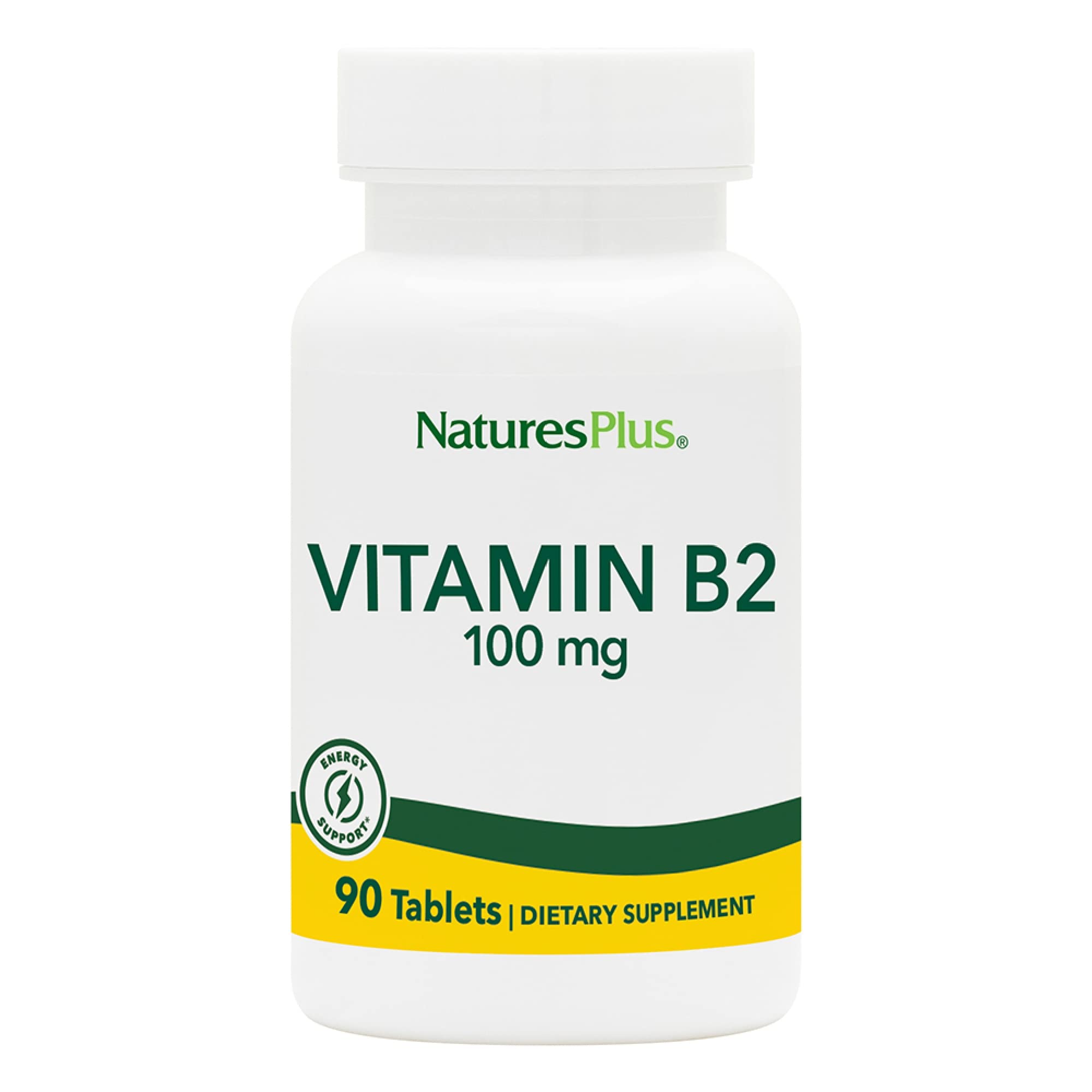 NaturesPlus Vitamina B2 100 mg tabletas 90: apoyo para energía diaria.