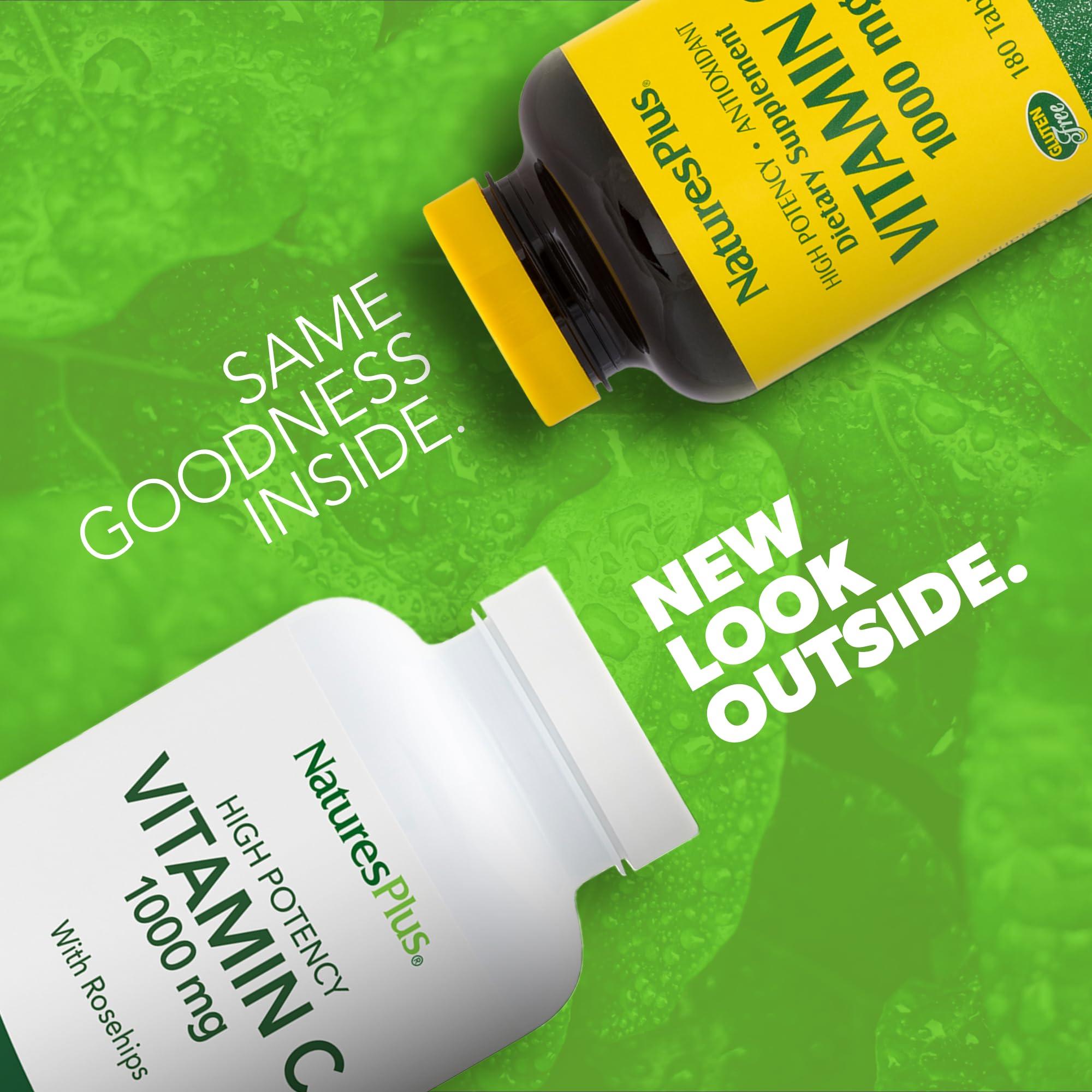 NaturesPlus Vitamina C 1000 mg, tabletas en blíster, libre de gluten.
