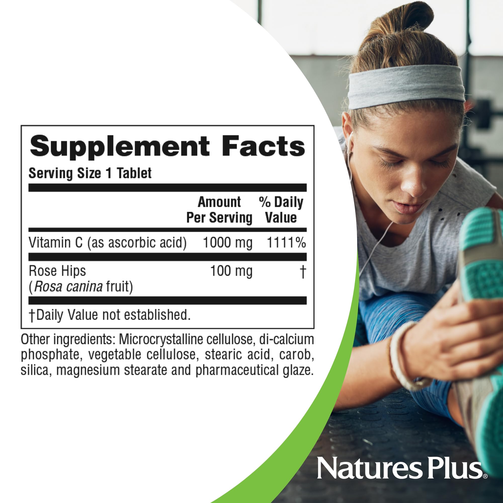 NaturesPlus Vitamina C 1000 mg, proceso cGMP, garantía de calidad.