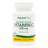 NaturesPlus Vitamina C 500 mg con Rosa Canina, pastillas en frasco para la rutina diaria