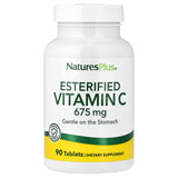 NaturesPlus Vitamina C Esterificada 675 mg, botella de tabletas, apoyo suave para el estómago.