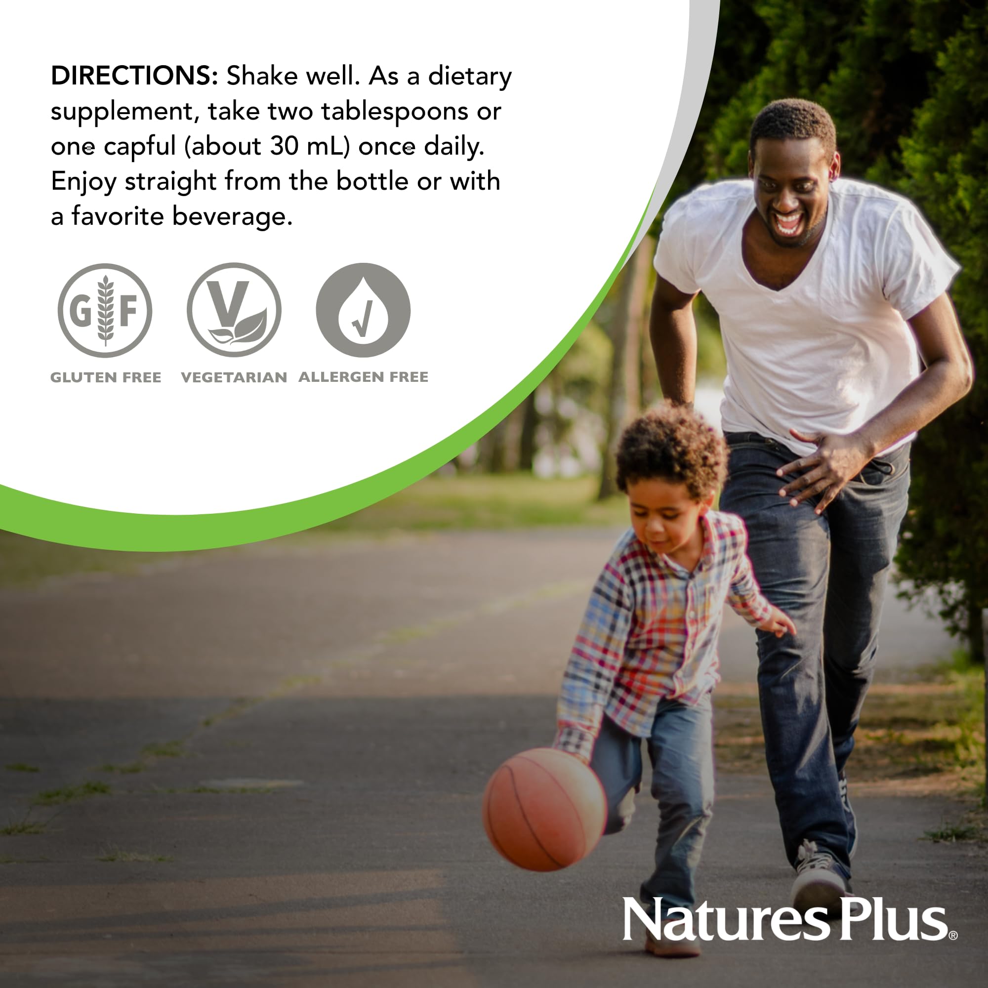 NaturesPlus Vitamina C líquida presentación de 30 porciones para uso diario.