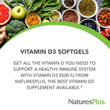 NaturesPlus Vitamina D3 2500 UI, cápsulas: absorción eficiente