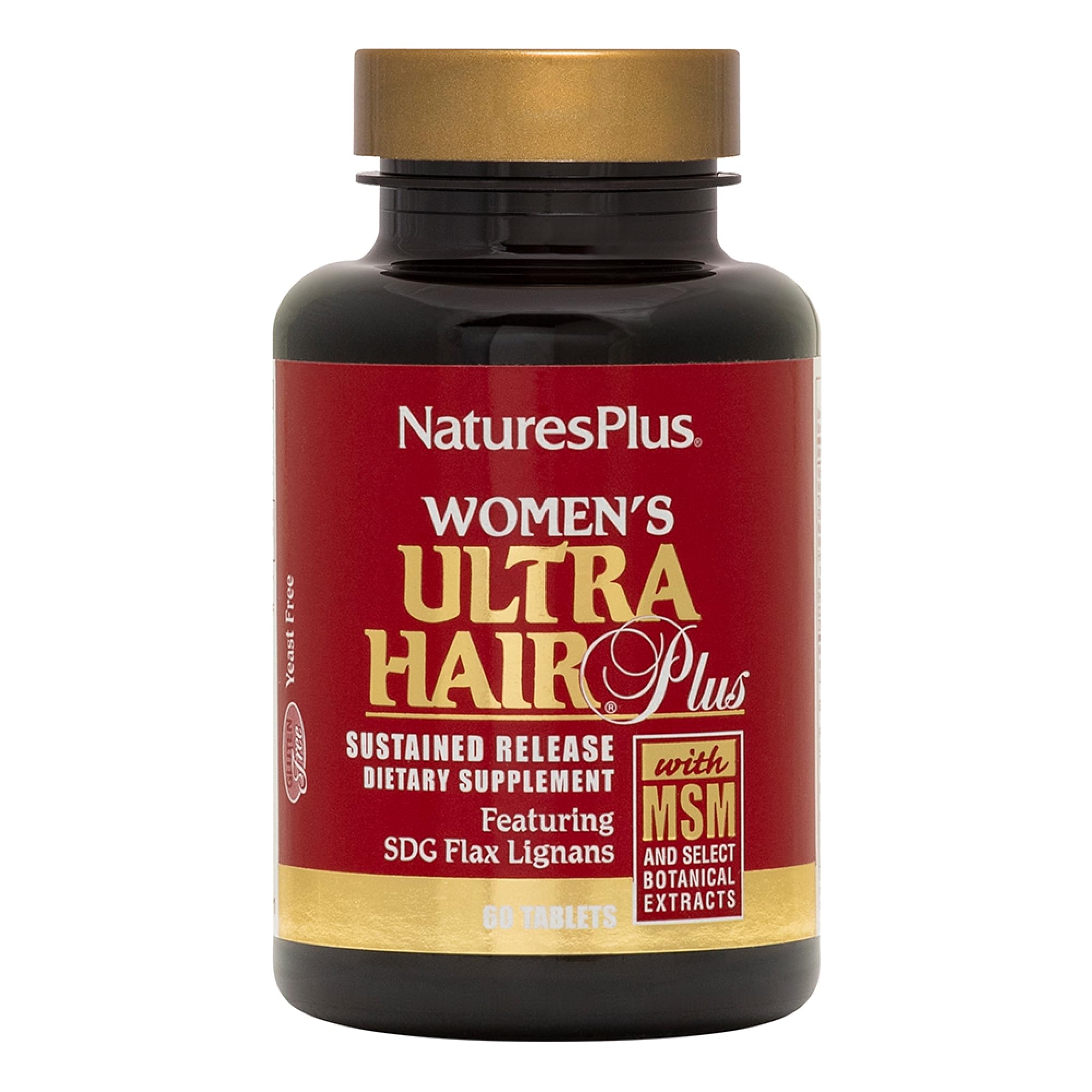 NaturesPlus Women’s Ultra Hair Plus: botella de tabletas para fortalecer el cabello.