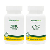 NaturesPlus Zinc 10 mg, frasco de 90 tabletas, apoyo a la inmunidad diaria.