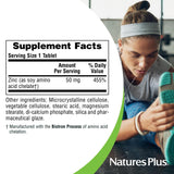 NaturesPlus Zinc 50 mg, envase de alta calidad y control de fabricación.