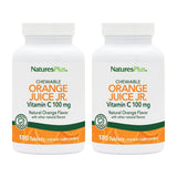 NaturesPlus Zumo de Naranja Jr. botella frontal, sabor natural para niños activos.