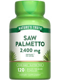 Botella de Nature's Truth con extracto Serenoa repens en cápsulas para apoyo prostático.