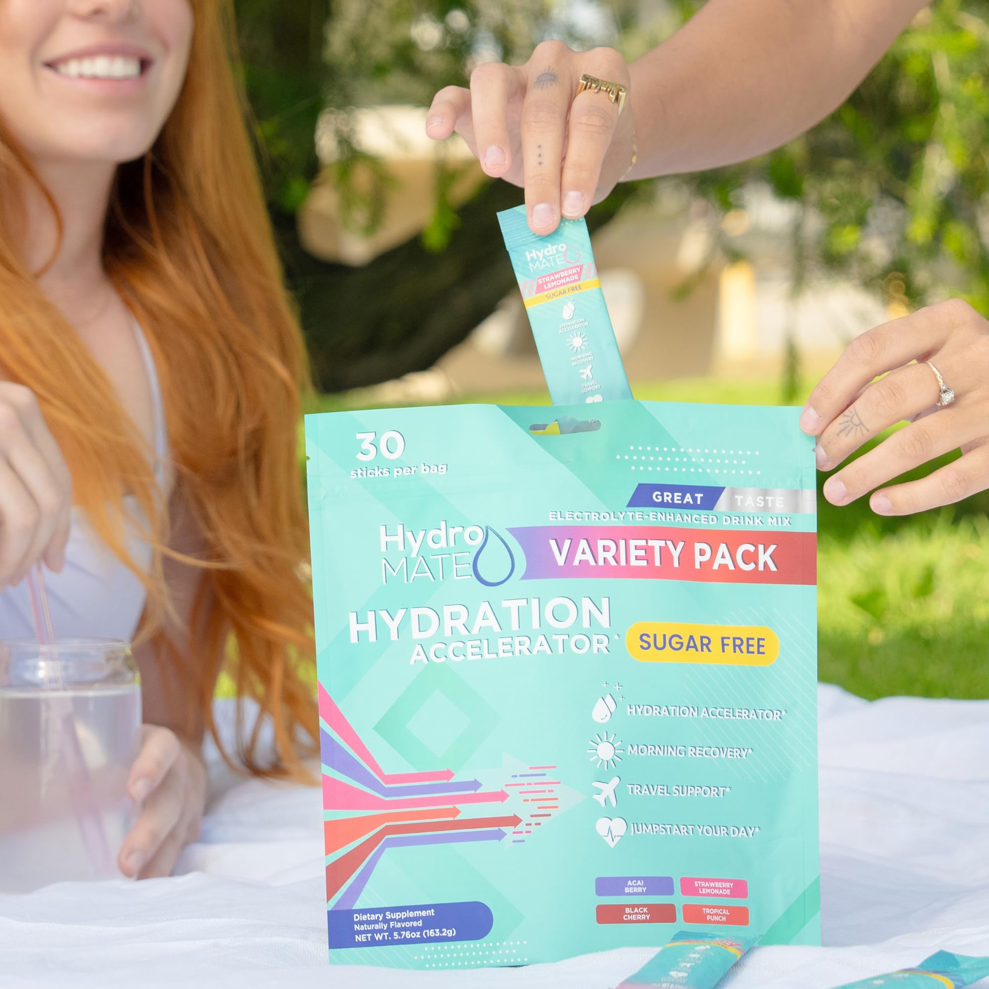 NatureWorks HydroMATE, fórmula sin azúcar y vegana sin colorantes artificiales.