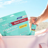 NatureWorks HydroMATE primer plano sabor cereza negra, refrescante tras ejercicios.