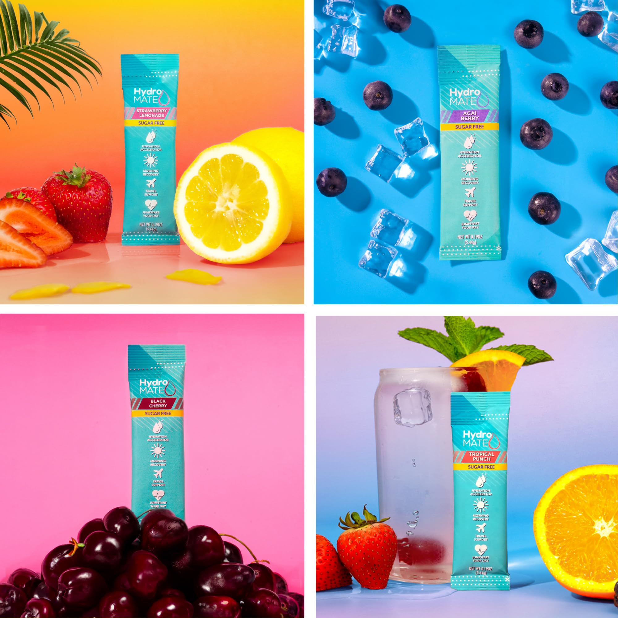 NatureWorks HydroMATE, sabores-fruta variados para refrescar sin calorías.