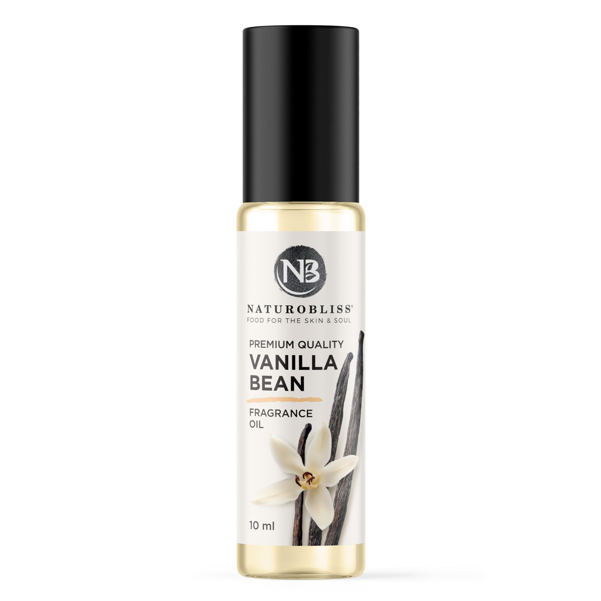 NaturoBliss vainilla roll-on: frasco compacto para uso diario.