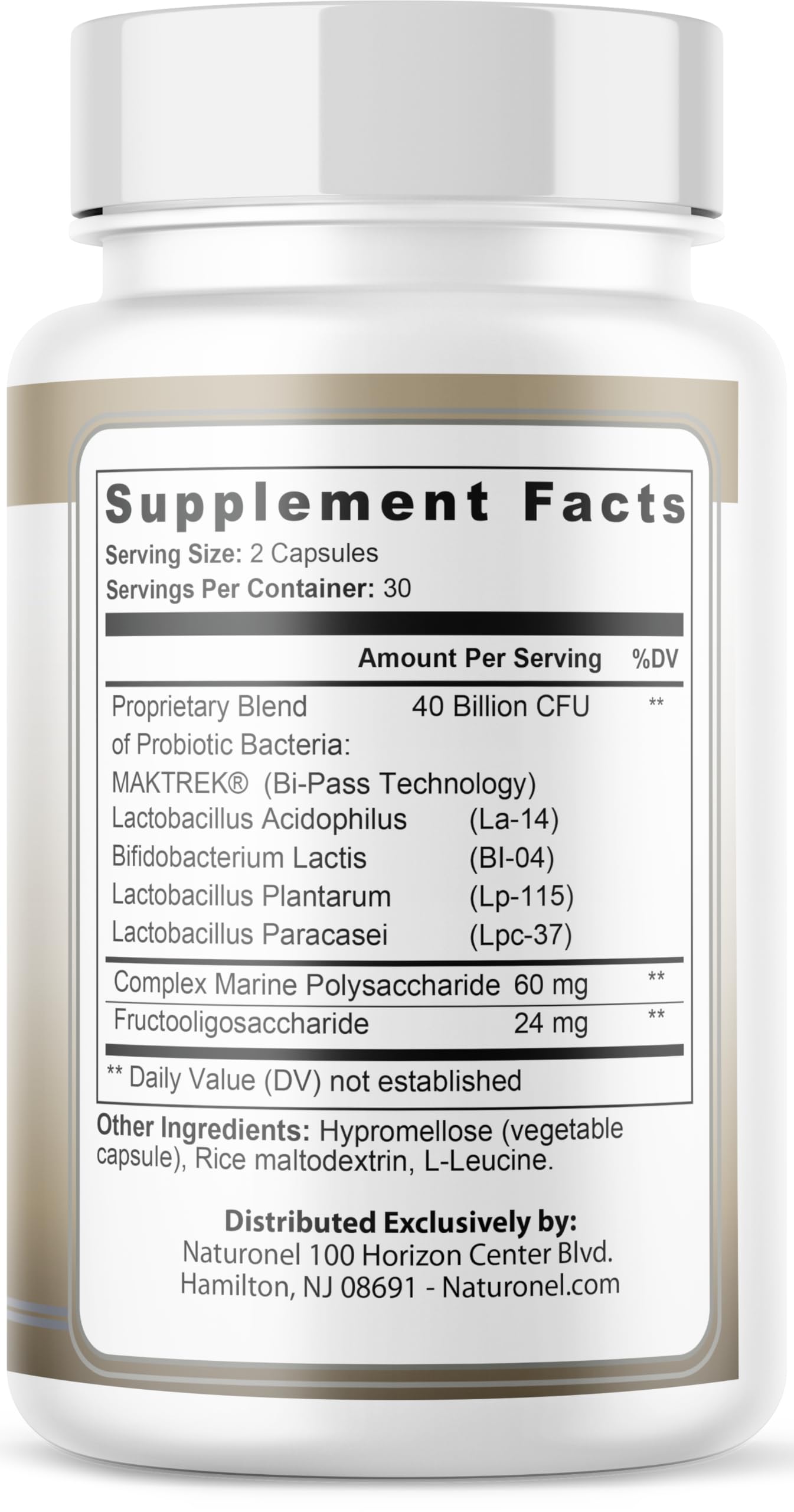 Naturonel Complete Gut Restore etiqueta detallada para claridad de beneficios