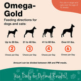 NaturVet Omega-Gold Plus, gominolas, apoyo a la piel suave y pelaje brillante.