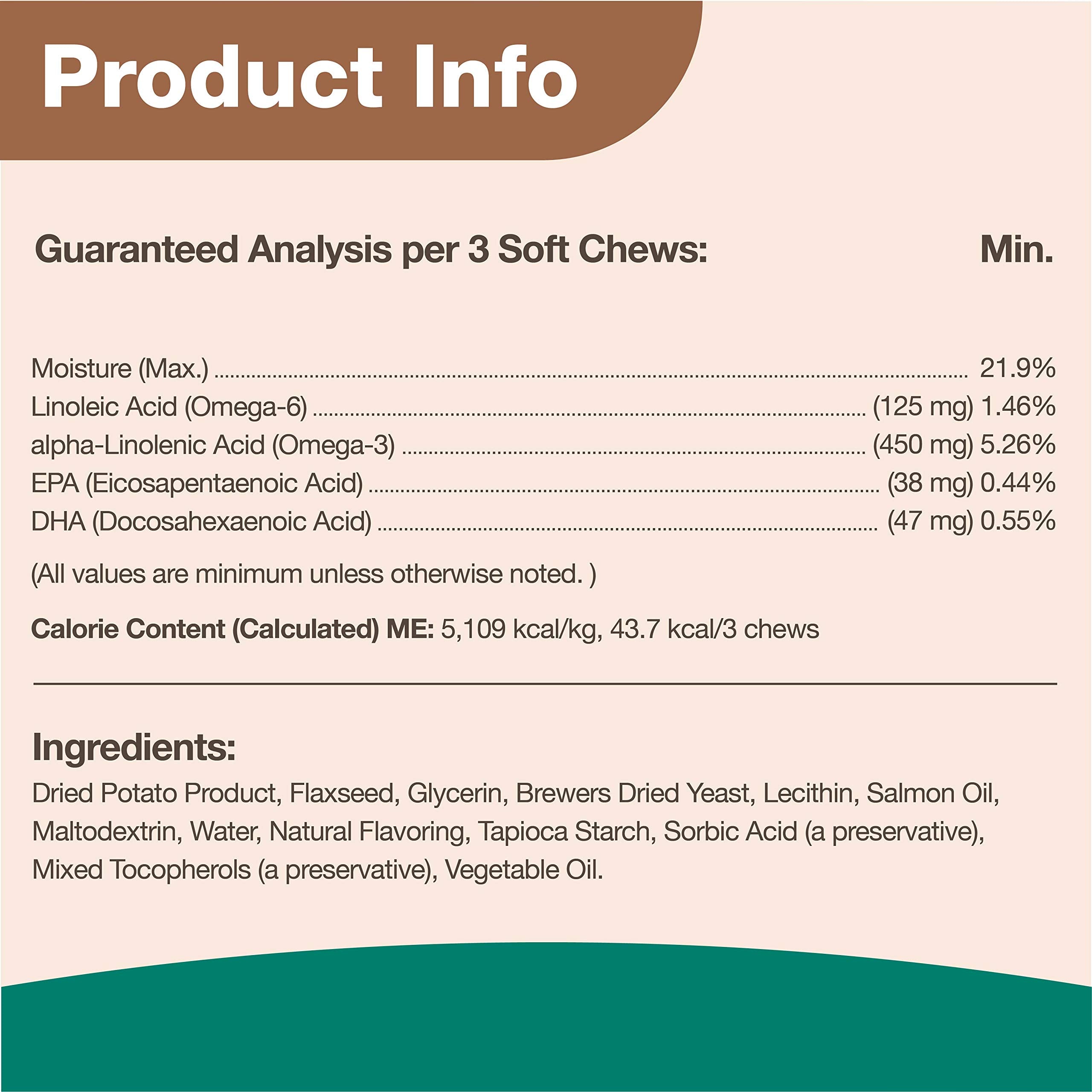 NaturVet Omega-Gold Plus, gominolas libres de trigo, opción sabrosa para piel y pelaje.