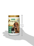 NaturVet Omega-Gold Plus, etiqueta frontal, DHA y EPA para posibles beneficios en piel.