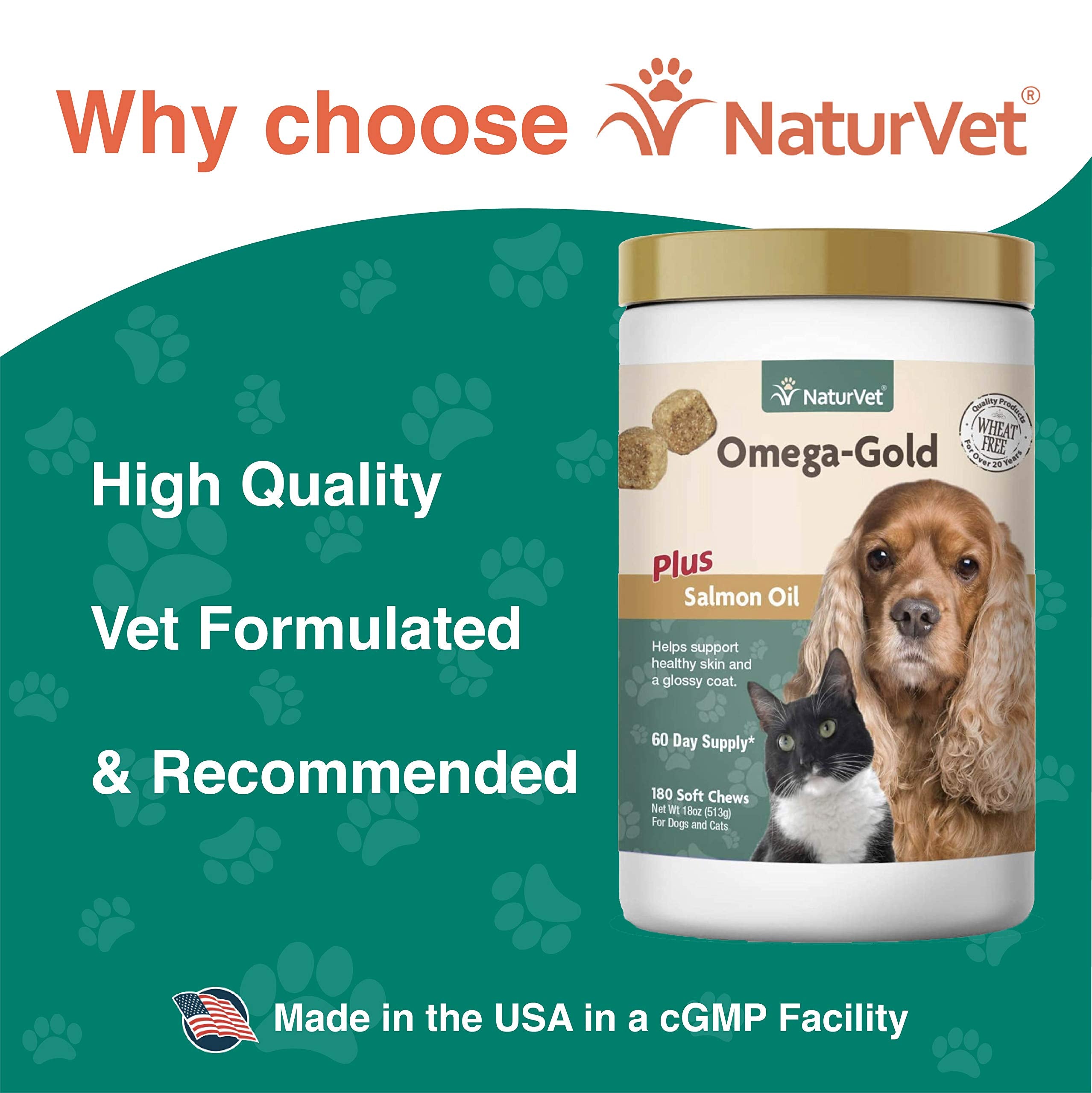 NaturVet Omega-Gold Plus, gominolas suaves, apoyo a la humedad natural de la piel.