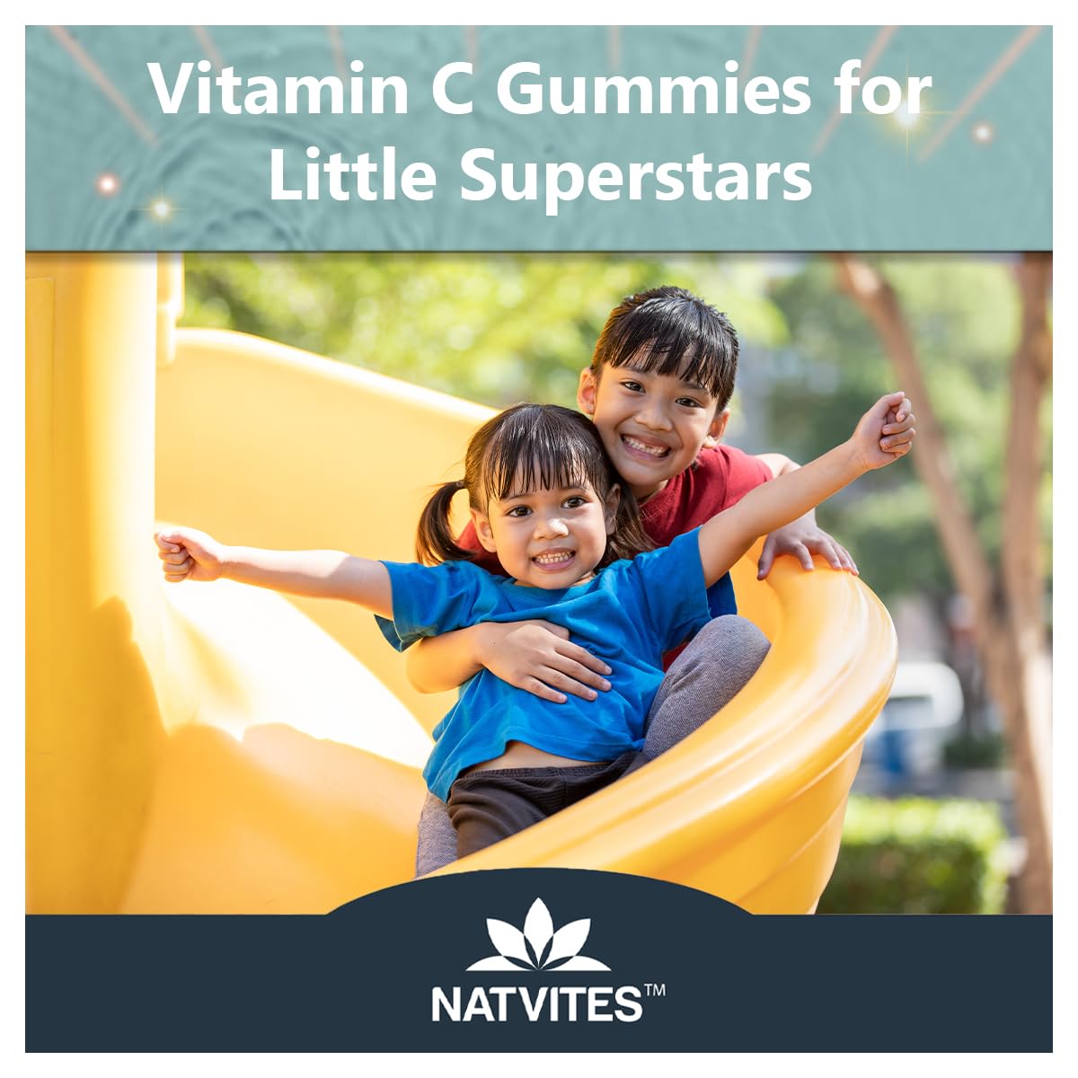 Natvites gomitas para niños, textura masticable, sabor cítrico, ideal para la rutina diaria.