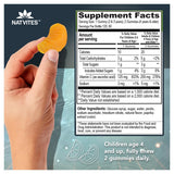 Natvites vitamina C para niños, consumo diario, sabor cítrico.
