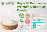 Colostro en polvo Nautical Elements, IgG mayor a 40% para nutrición diaria.
