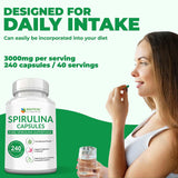 Polvo de spirulina verde Nautical Elements para batidos y aderezos.