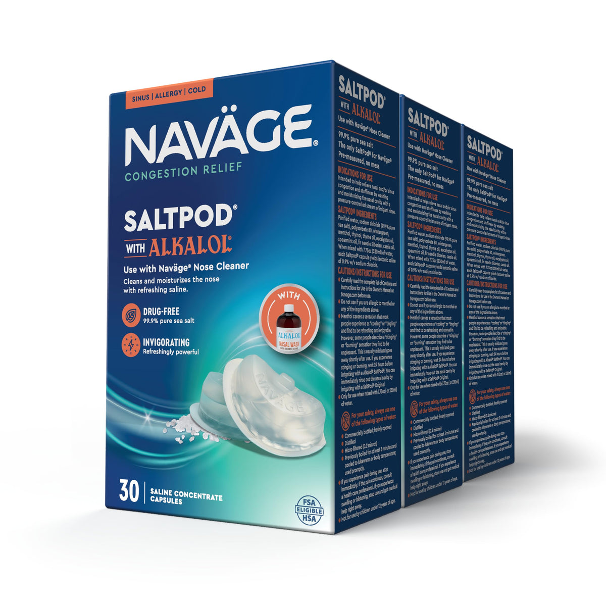 Navage SaltPod Alkalol: cápsulas 90 para recargas rápidas y limpieza nasal