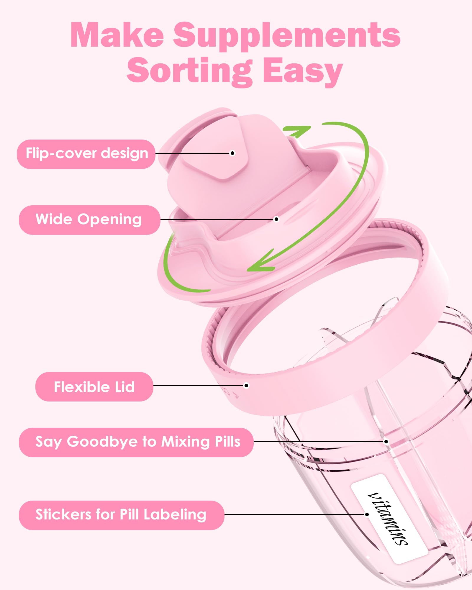 NAVIKIA contenedor libre de BPA para suplementos